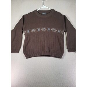 Vintage Gortex Sweater Womens Large Brown Crew Neck Long Sleeve Pullover Hiking
